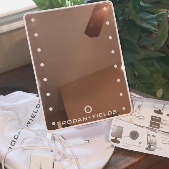 None Other - Lighted tilting makeup mirror on stand, dimmable